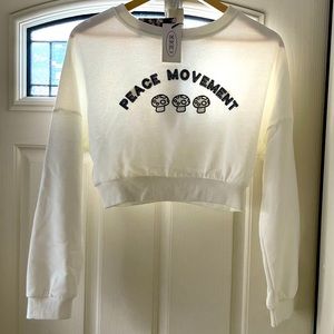 CIDER “Peace Movement” Cropped Sweater